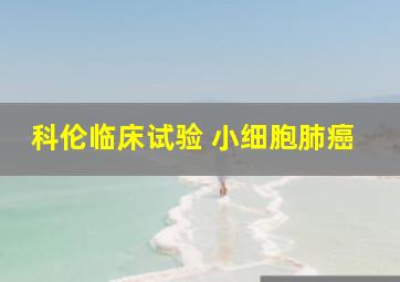 科伦临床试验 小细胞肺癌